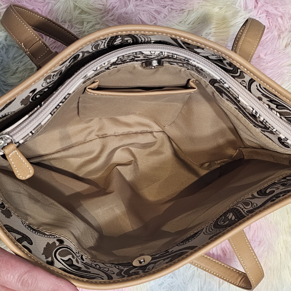 Kim Rogers Saffiano Paisley Tote Bag New Without Tags - Picture 5 of 7